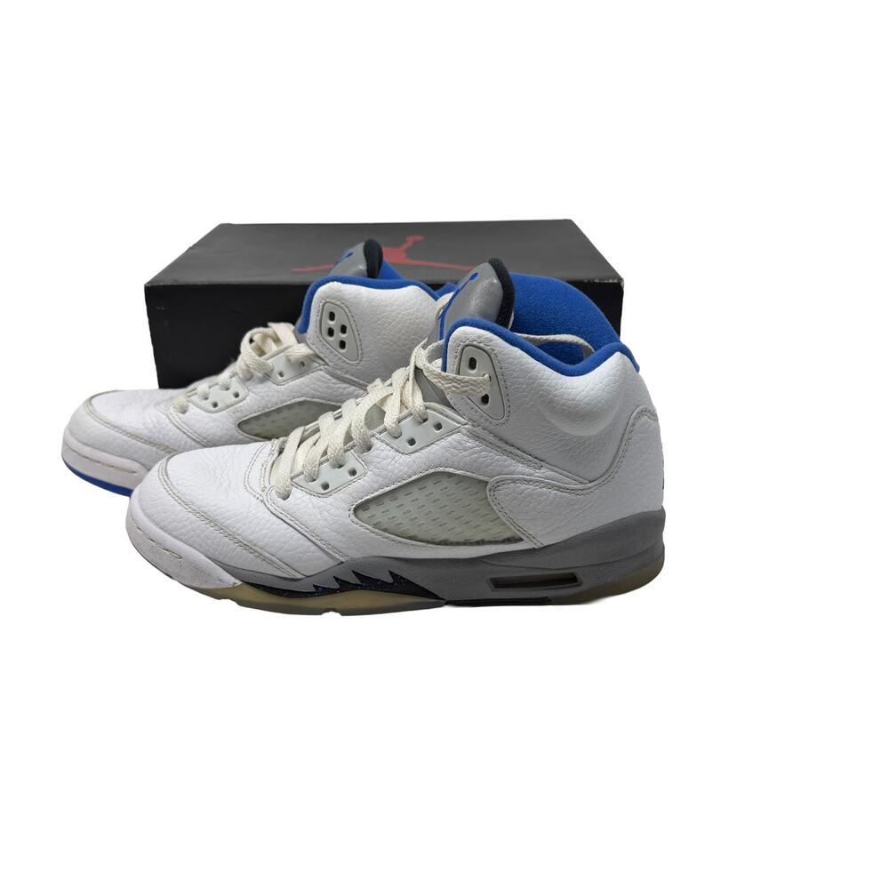 NIB Sz 5.5Y Nike Air Jordan 5 Retro GS 'Stealth 2.0' Youth White Sneakers Shoes
